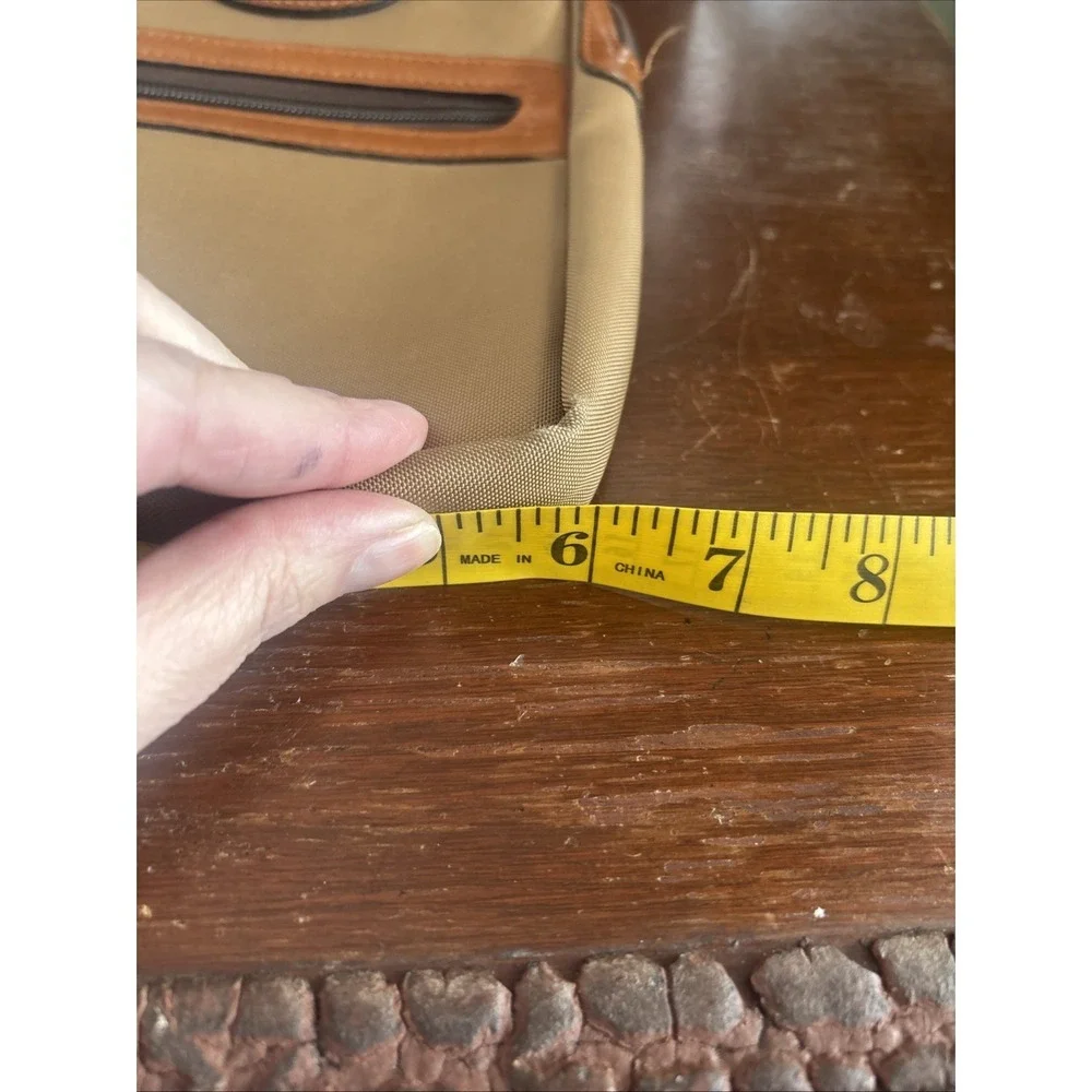 Lancel‎ Paris Unisex Tan Nylon Clutch Travel Bag Vintage Rare